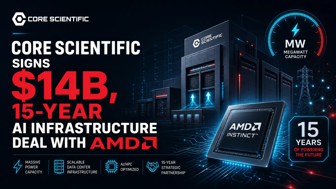 Core Scientific Signs $14B, 15-Year AI Infrastructure Deal With AMD