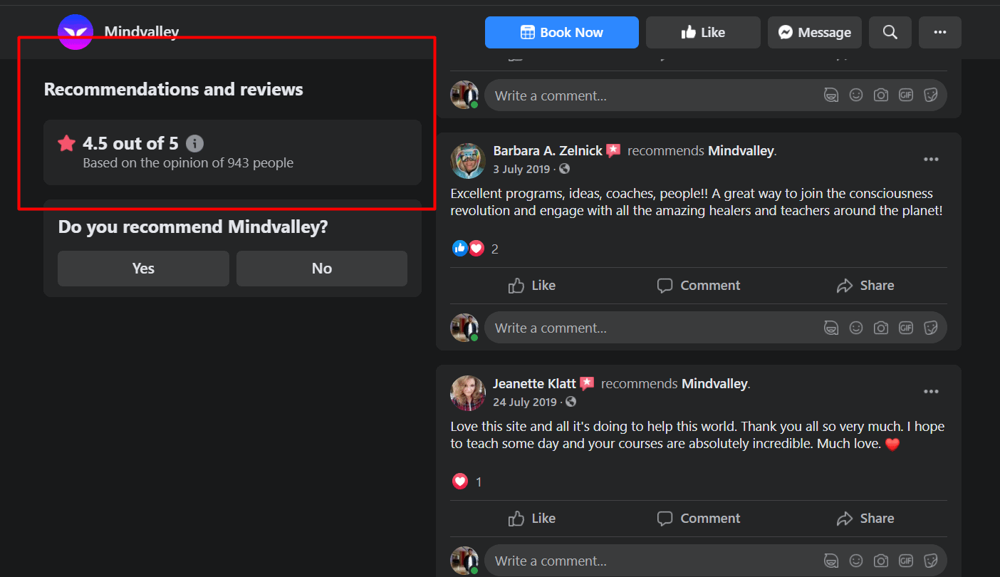 MindValley Facebook Bewertung