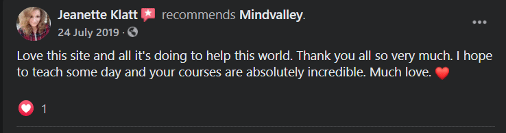 MindValley Facebook Review 1