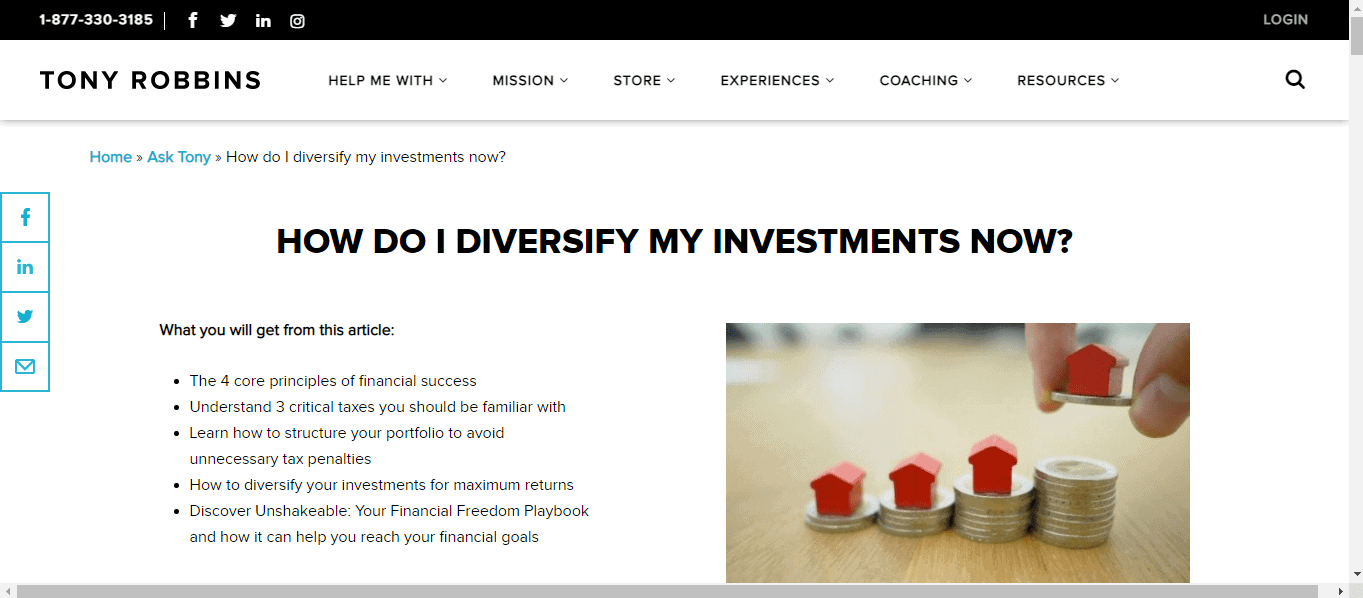 Diversify My Investment - Tony Robbins Unshakeable