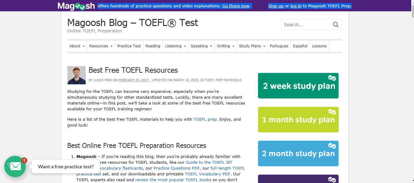 Magoosh Toefl Test - TOEFL Course Online Free
