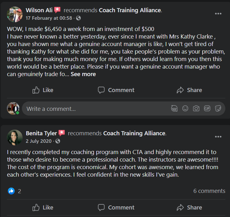 Coach alliance testimonial