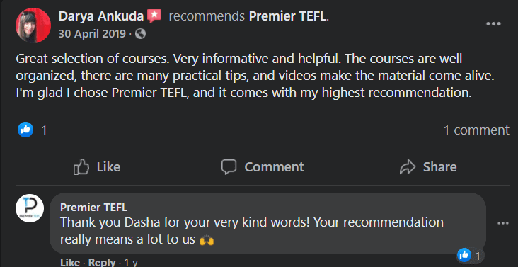 Premier TEFL Real User Review 5