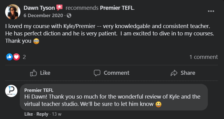 Premier TEFL User REview