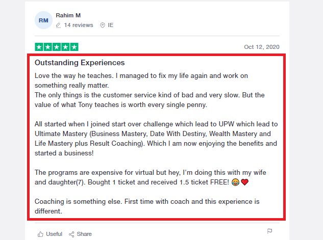 Tonyrobbin User Review