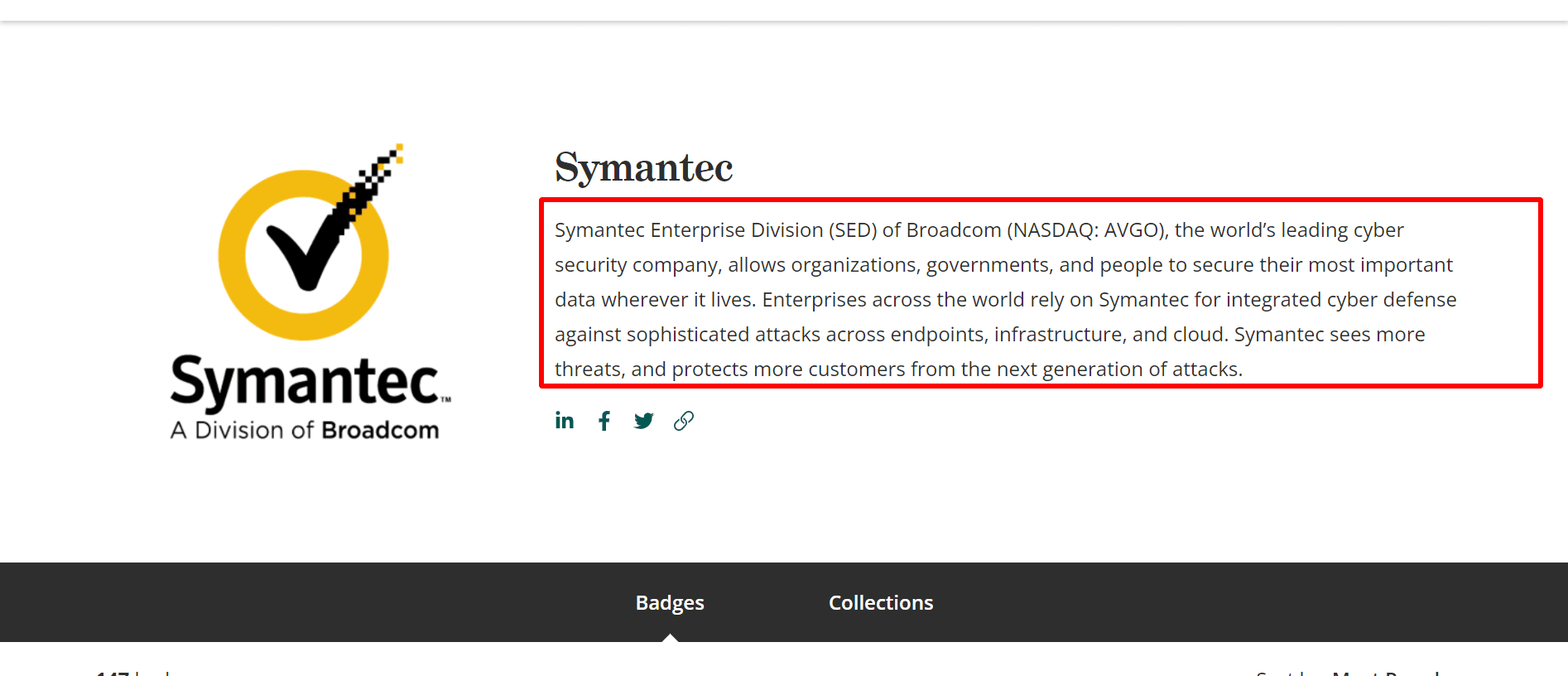 Symantec - Badge