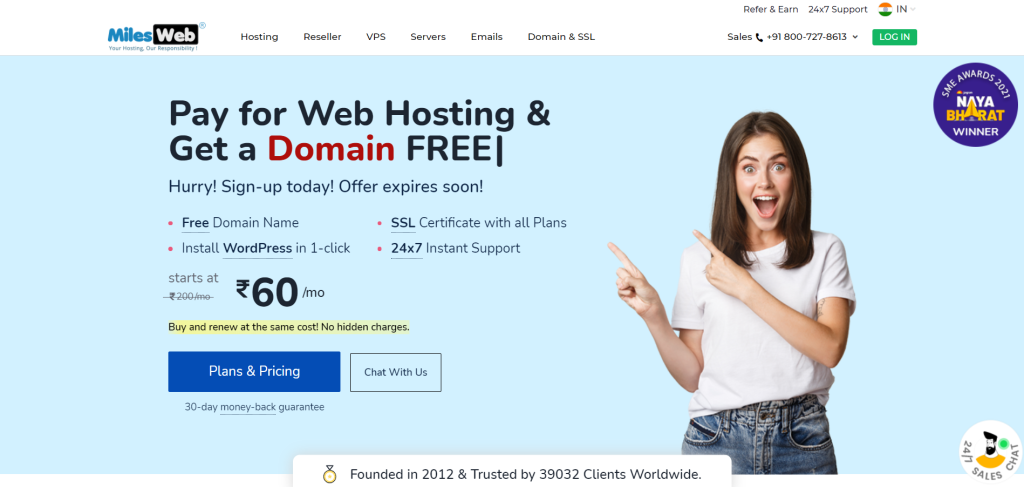 Miles Web Hosting providers in india
