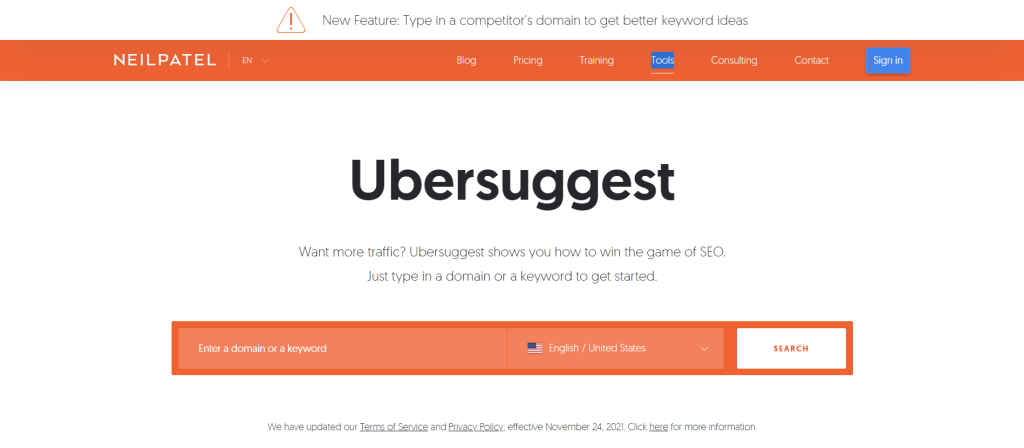 Ubersuggest- best way to boost traffic