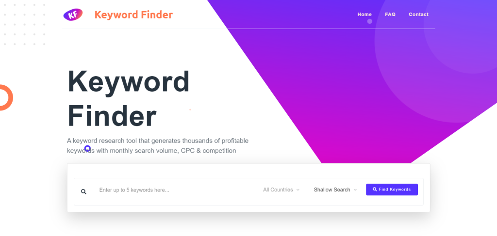 keyword finder for keyword research in SEO