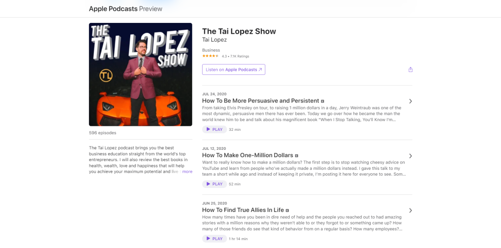 Tai Lopez show- tai lopez networth and income