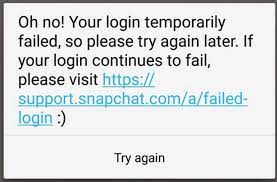 snapchat login temporary failed- snapchat login on computer