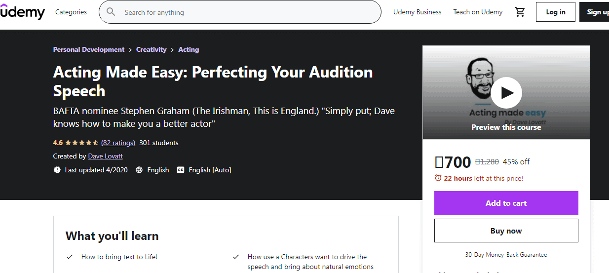 Acting made easy Udemy view