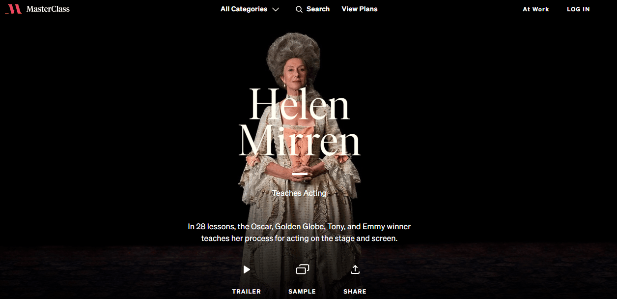 Best Online Acting Courses -Helen Mirren Masterclass Review