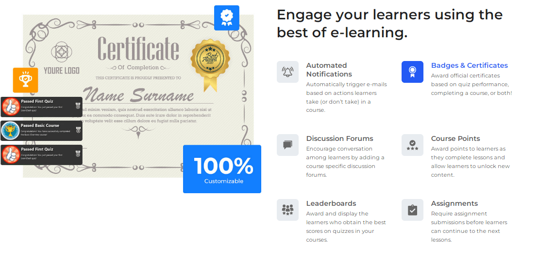 Learndash Badges & Certificate