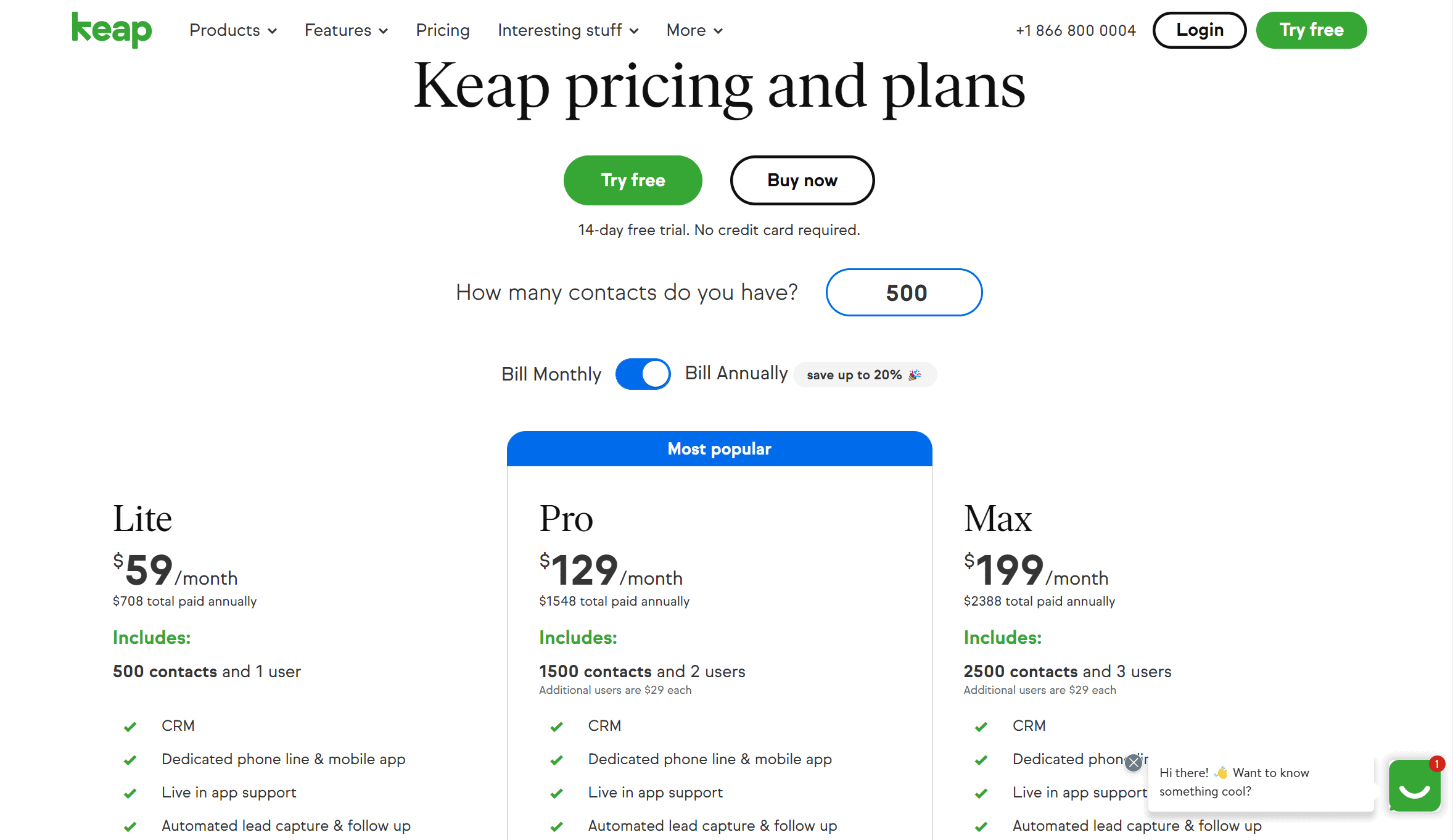 Keap Pricing Features