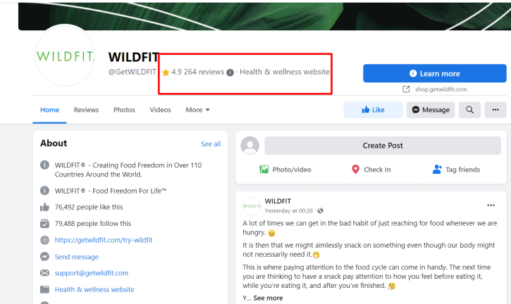 WildFit on Facebook