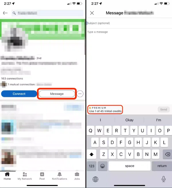 Sending an InMail Message 