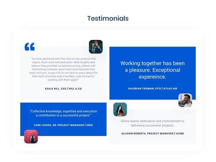 Testimonials and Social Proof