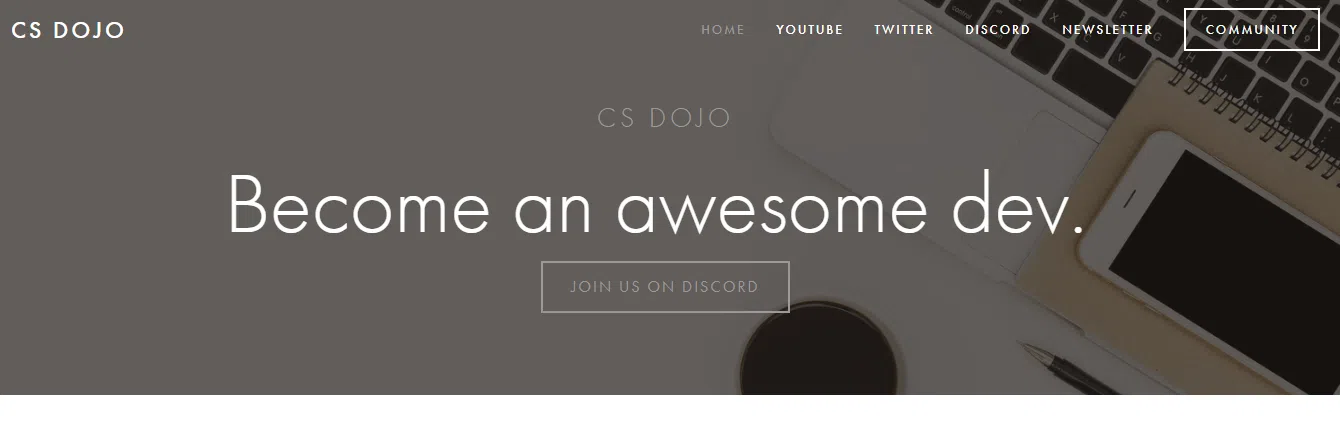 CS Dojo Homepage- Best YouTube Channels to Learn Programming