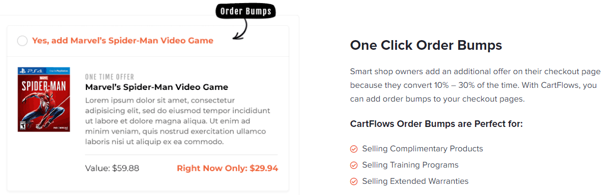 Order bumps- cartflows