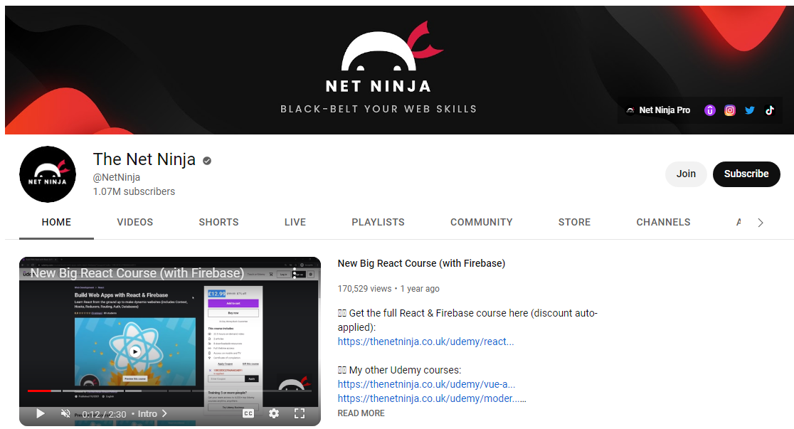 The Net Ninja Channel Overview