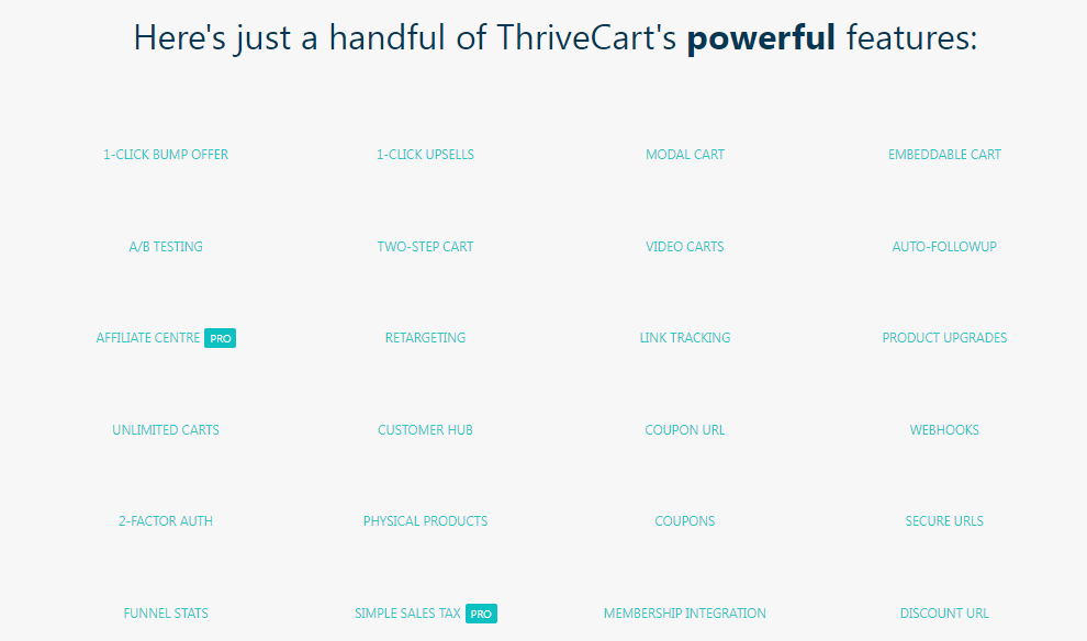 Thrivecart Features