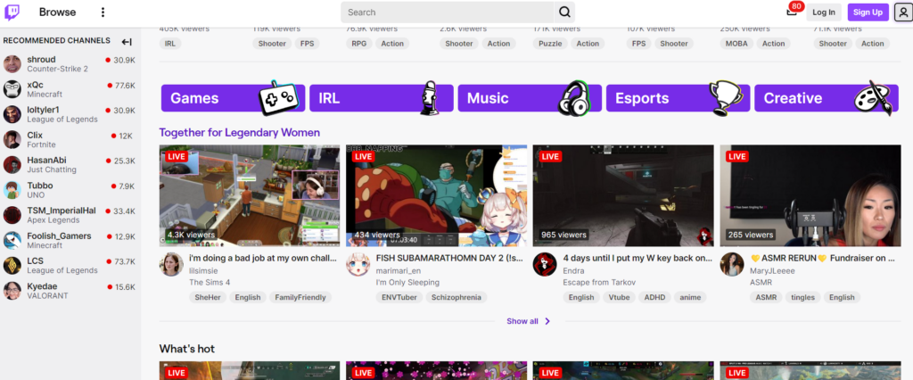Twitch Browse
