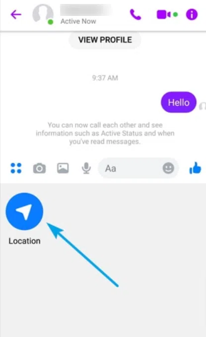 Track facebook id location by messanger