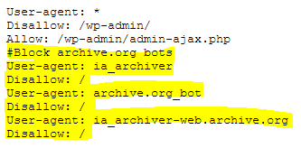archive org wordpress plugin blocker