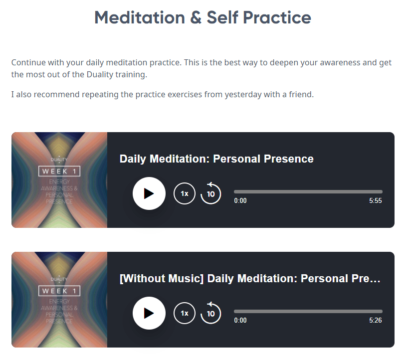 Jeffery Allen Duality Course - Meditation