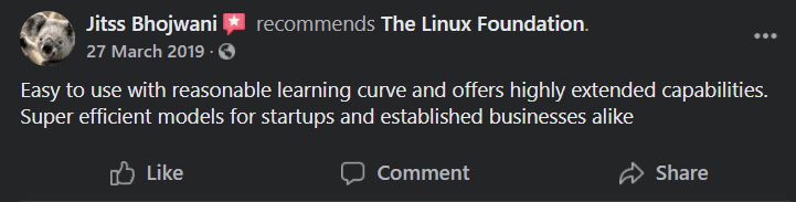 Linux Foundation Training Facebook Reviews