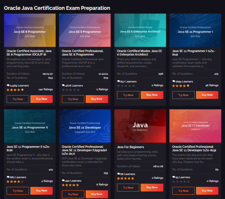Whizlabs Online Training Courses - Oracle Java Certification Exam Preparation