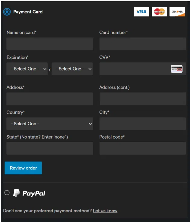 Pluralsight free trial-Payment page