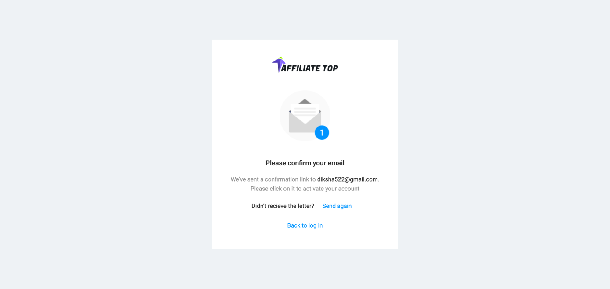 confirm your email- Affiliate Top