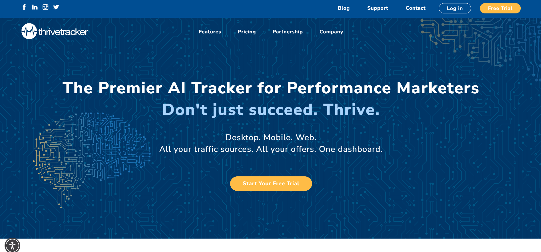 Thrive Tracker Homepage