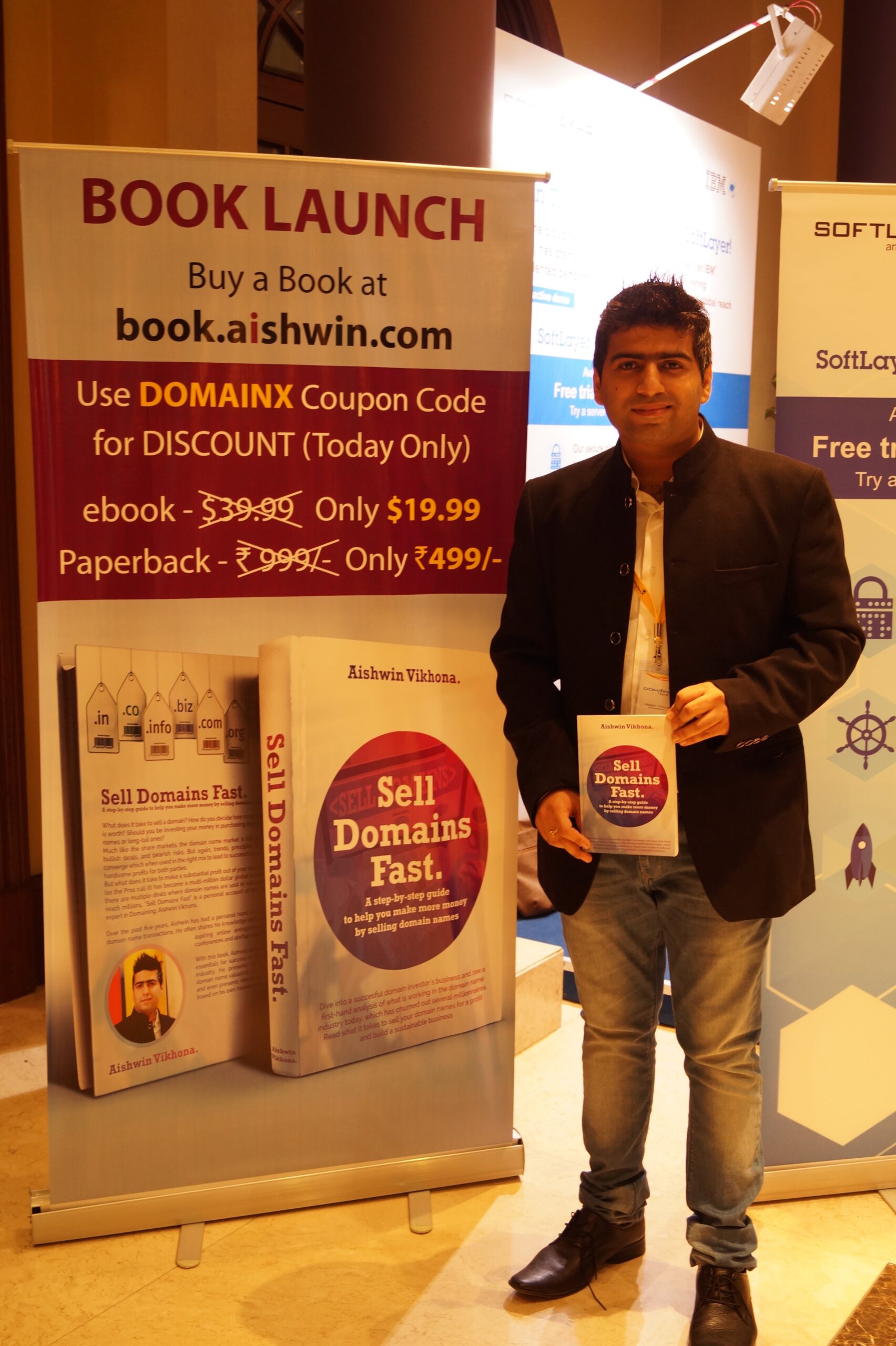 Domain X 2015 Aishwin with his book how to sell domains fast Domain X 2015 Aishwin with his book how to sell domains fast