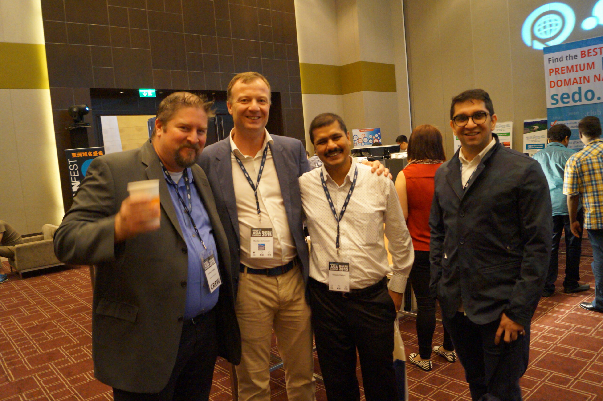 Jothan Frakes, Martijn Schneider, Deepak Daftari & Deepak Ramani Domainfest 2015 Macau Domainfest 2015 Macau