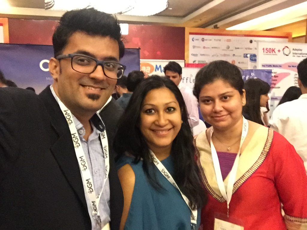 Payoneer Sanjukta , me & Chitraparna Sinha India Affiliate Summit 2015 Delhi Payoneer team