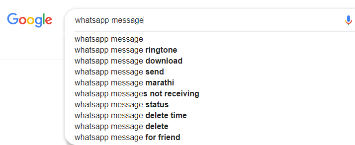 LSI keywords - Whatsapp example LSI keywords - Whatsapp example