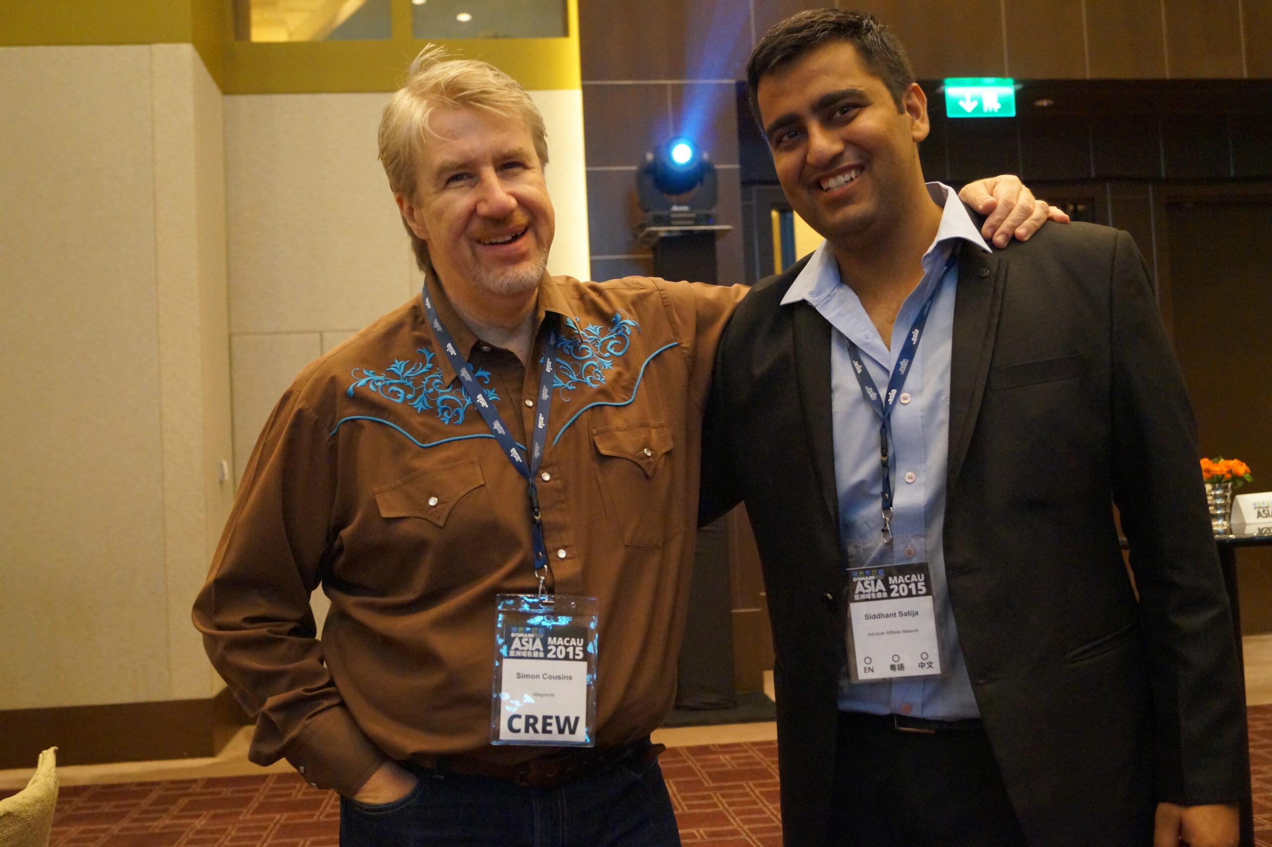 Simon Cousins Siddhant satija Domainfest Macau Simon Cousins Siddhant satija Domainfest Macau