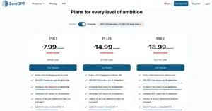 ZeroGPT Annual Pricing