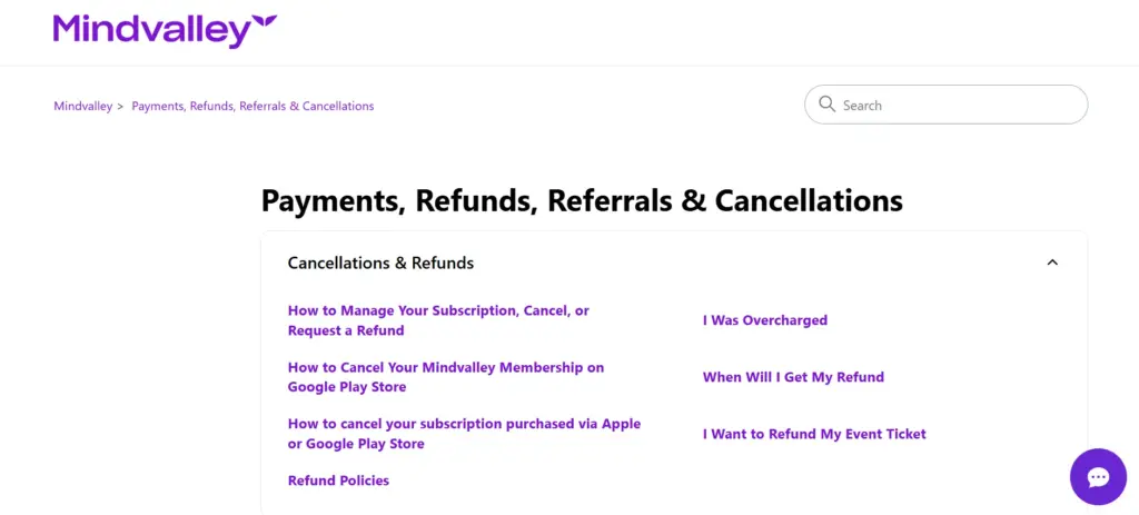 MINDVALLEY REFUND POLICY