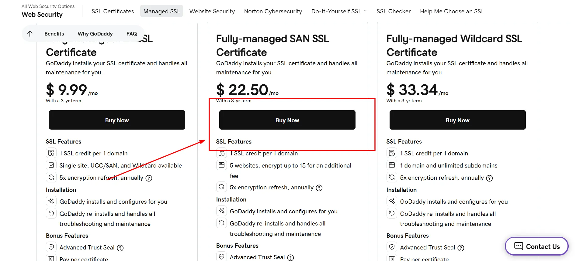GoDaddy SSl step 1
