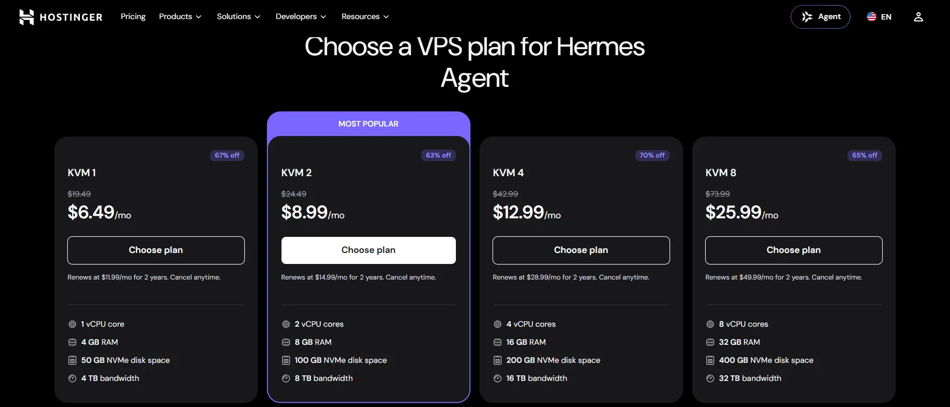 Hostinger AI pricing