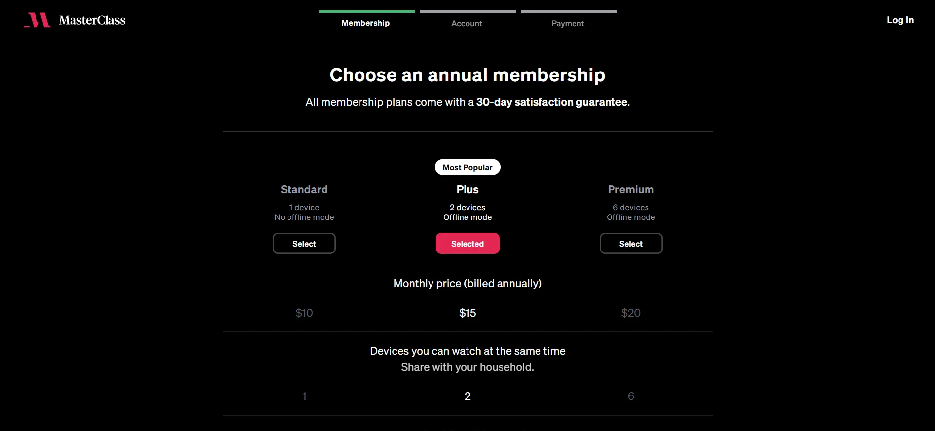 Masterclass Pricing