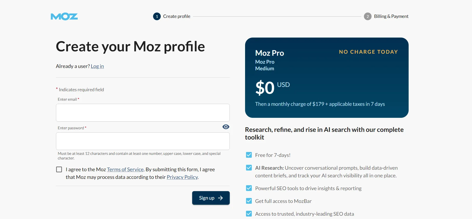 Moz coupon step 3