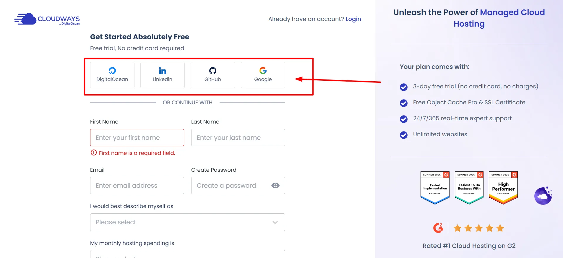 Cloudways login 3
