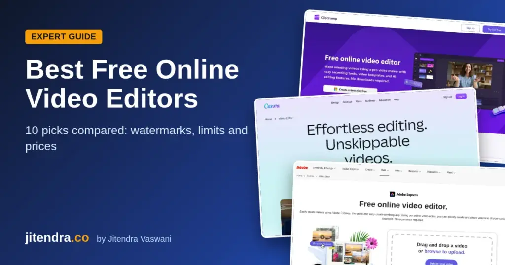 Best free online video editors compared on jitendra.co