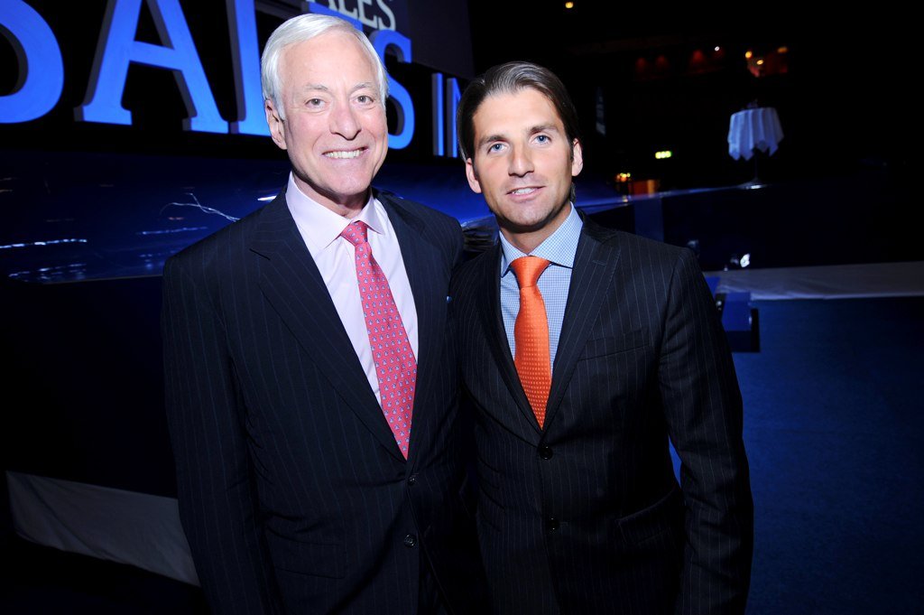Brian Tracy with event manager Alexander Bernstal at a Stockholm Globen seminar, where speaking fees add to Brian Tracy net worth