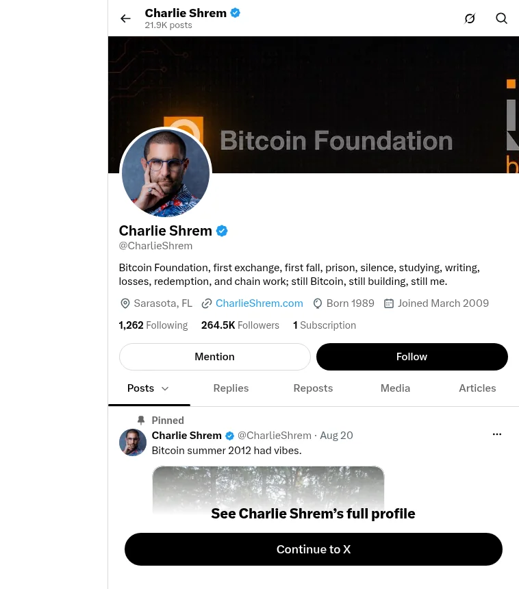 Charlie Shrem Net Worth - official X profile Charlie Shrem Net Worth - official X profile